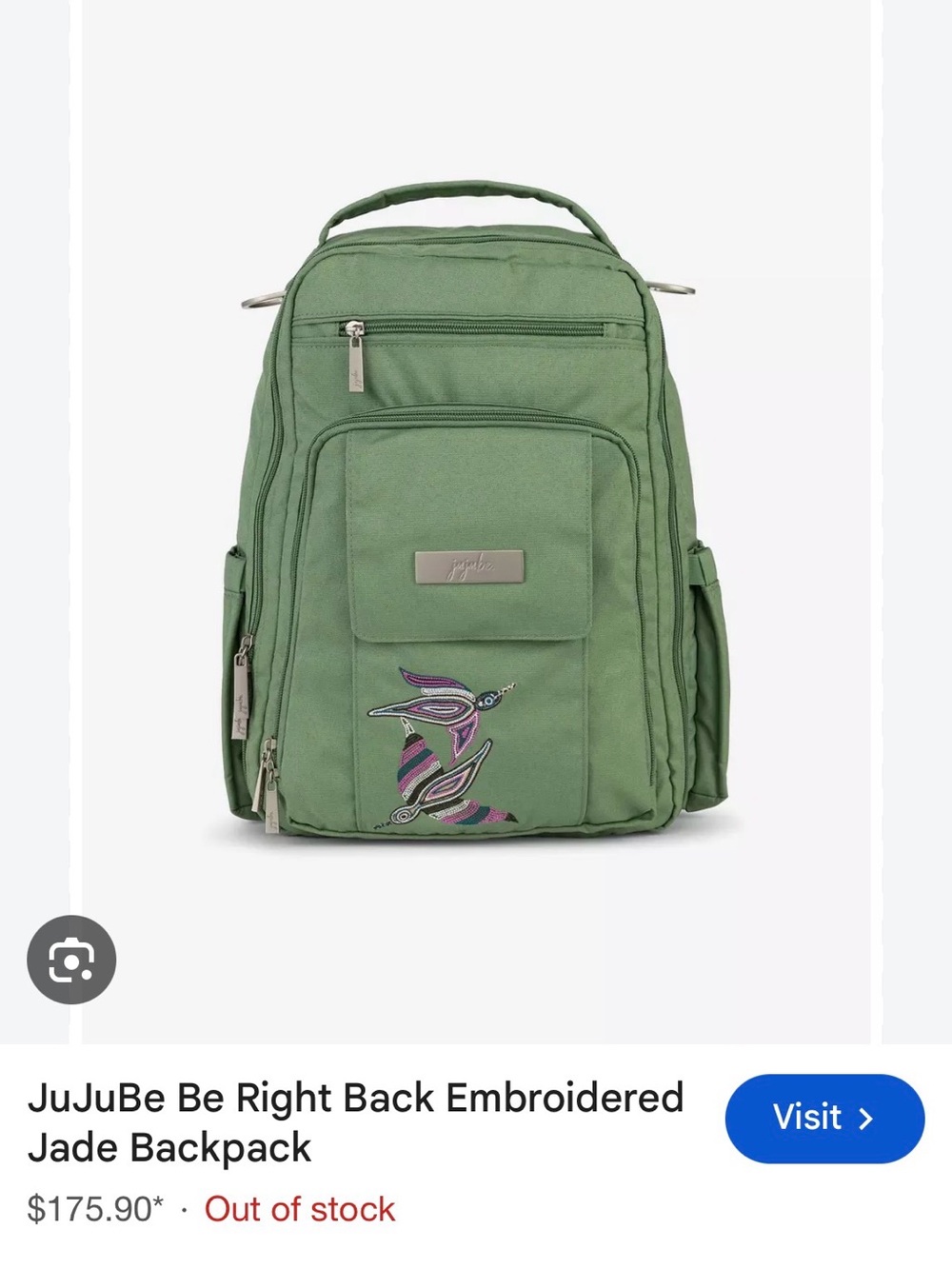 Ju-Ju-Be Be Right Back Embroidered Jade